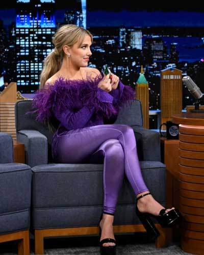Millie Bobby Brown Purple Pants Image