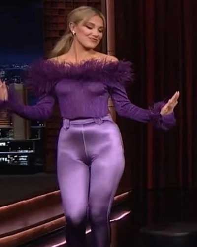 Millie Bobby Brown Purple Pants